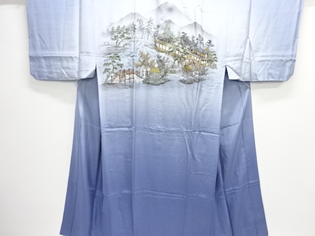 JAPANESE KIMONO / ANTIQUE MENS JUBAN / SILK / SCENERY